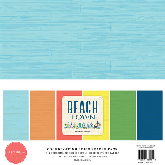Beach Town . Coordinating Solids Paper Pack