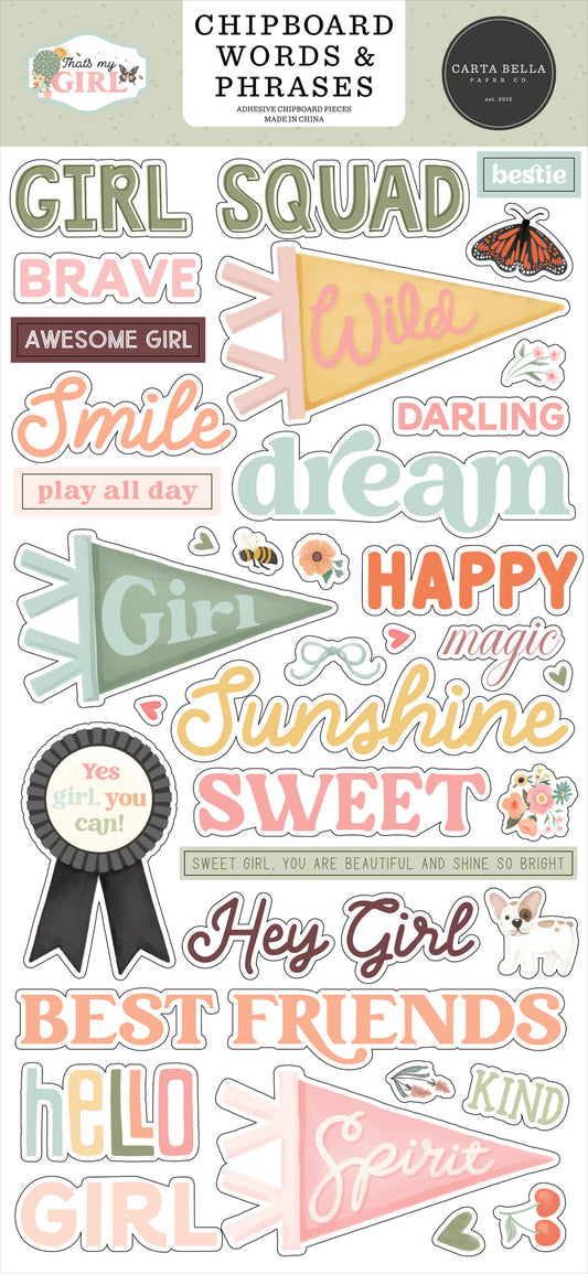 That's My Girl . Chipboard Words & Phrases
