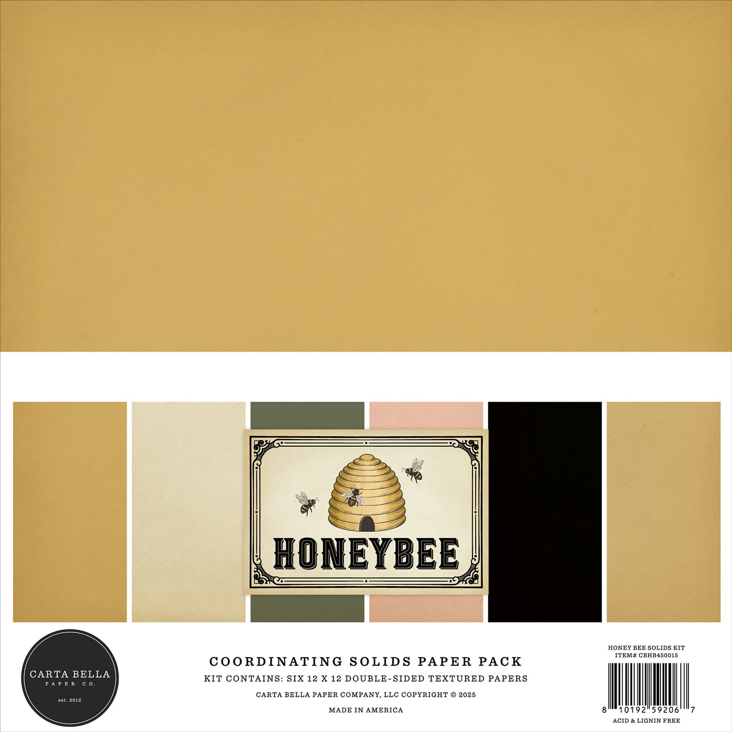 Honey Bee . Coordinating Solids Paper Pack