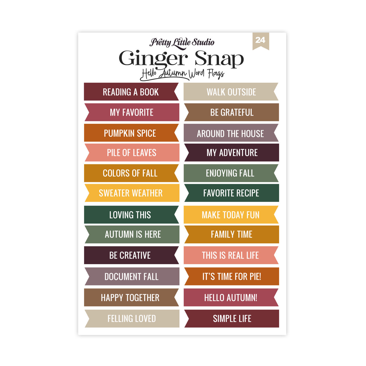 Ginger Snap . Hello Autumn Word Flags