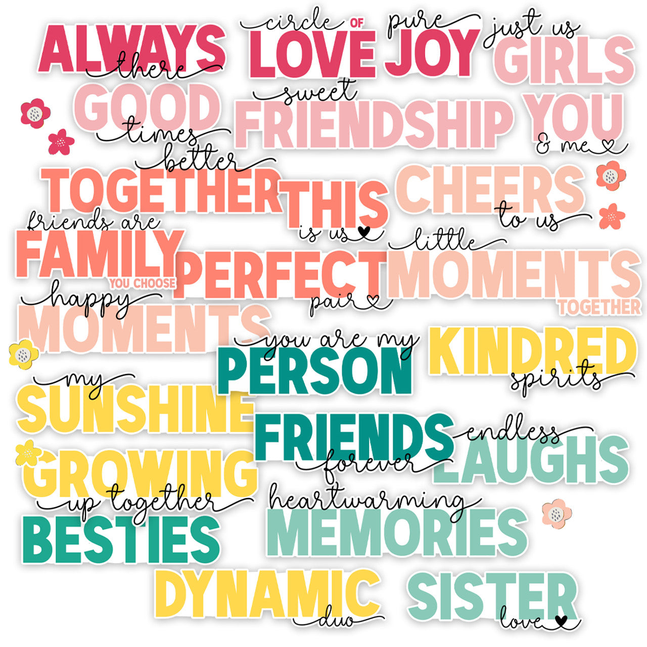 Love is Kind . Friends Forever Word Die Cut Titles