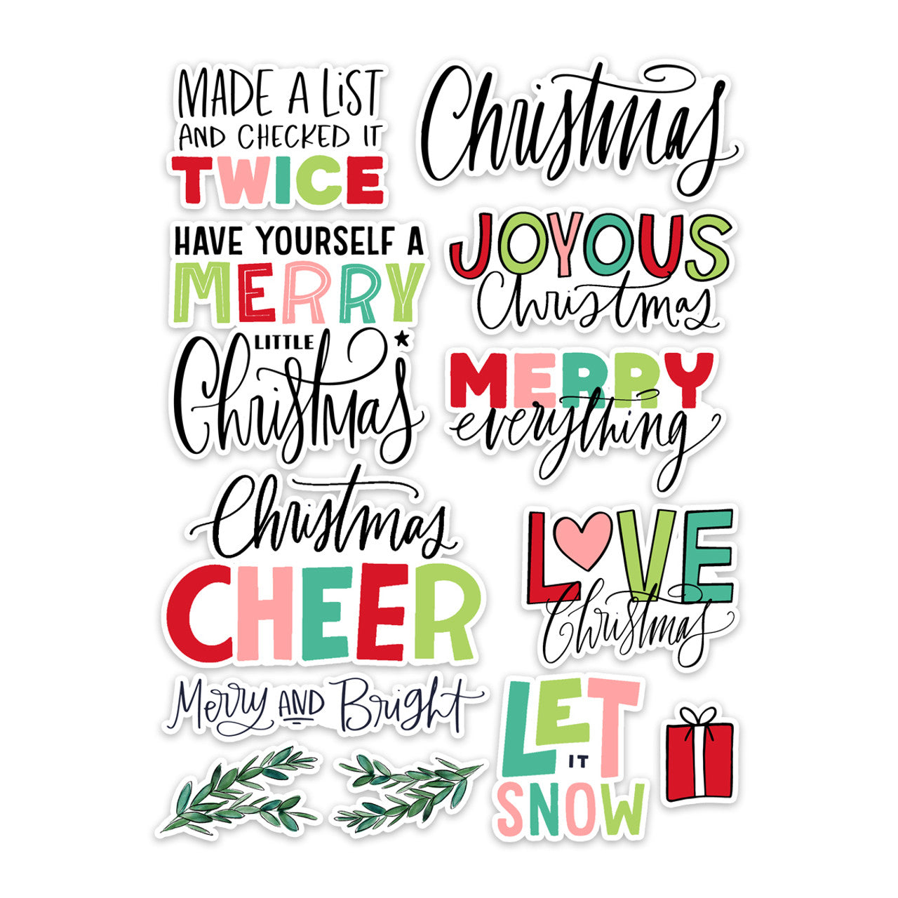Christmas Cheer . Joyous Word Die-Cuts