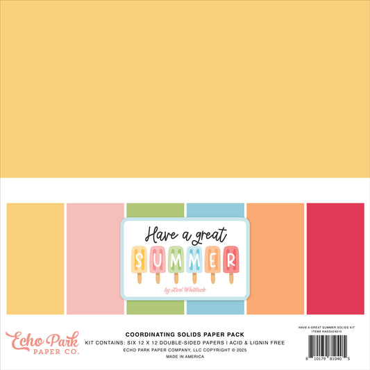 Have a Great Summer . Coordinating Solids Paper Pack