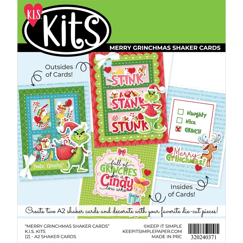 Merry Grinchmas . Shaker Cards