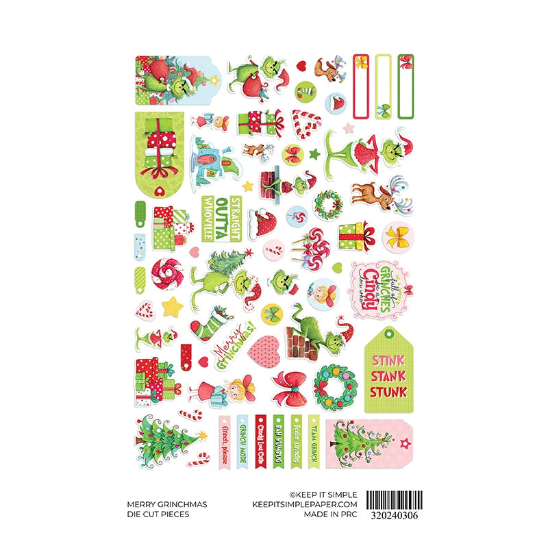 Merry Grinchmas . Die Cut Pieces