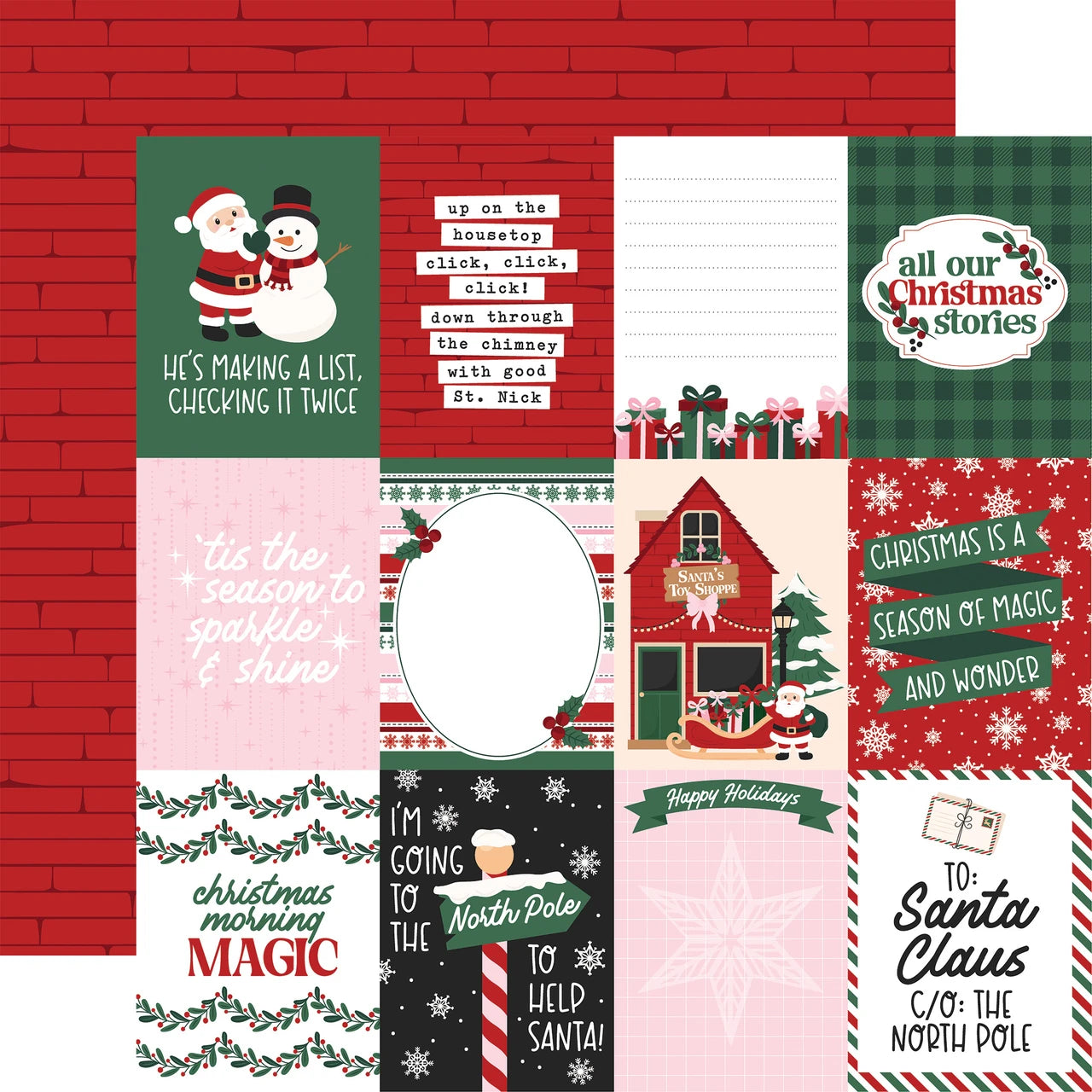 North Pole Christmas . 3x4 Journaling Cards