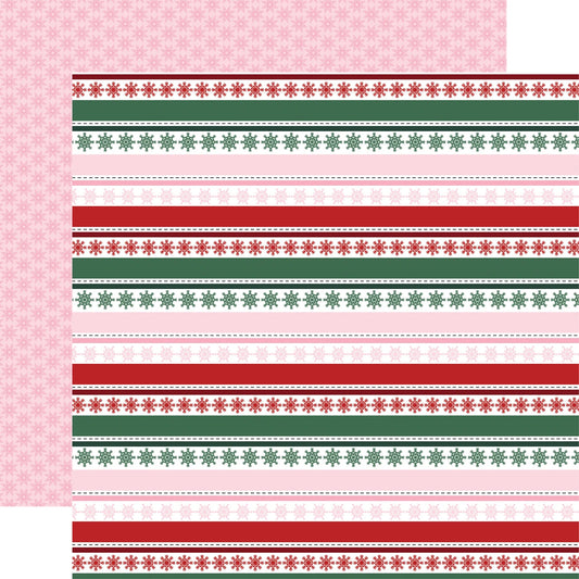 North Pole Christmas . Snowflake Stripes