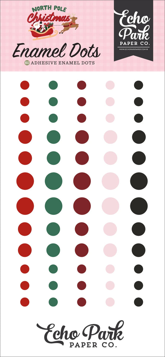 North Pole Christmas . Enamel Dots