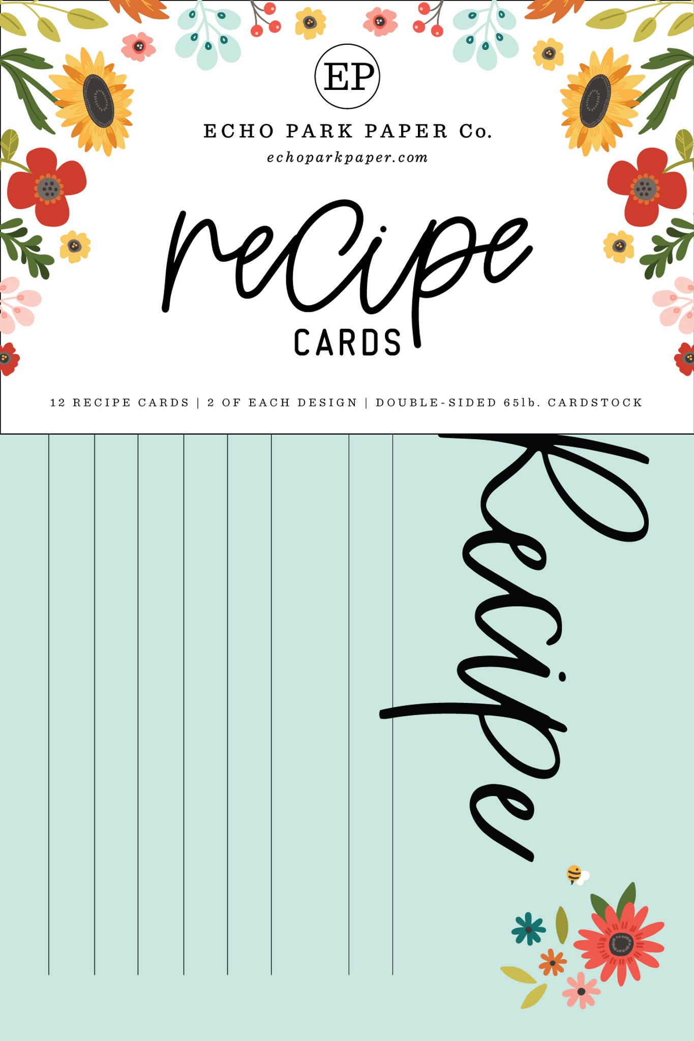 Sunflower Summer. Recipe Cards