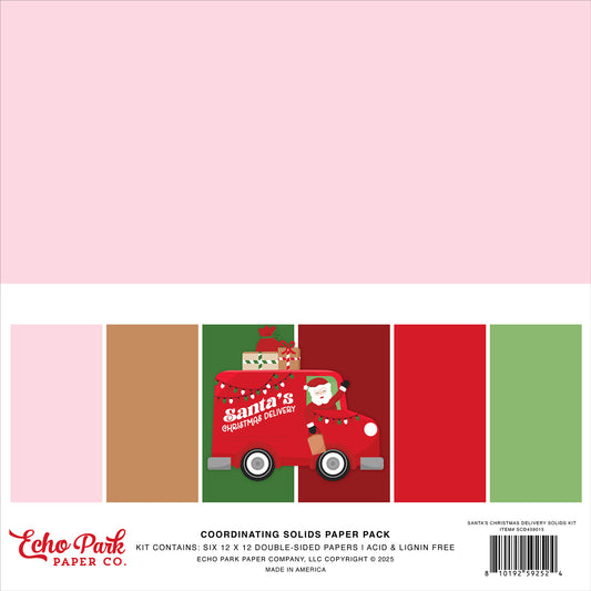 Santa's Christmas Delivery . Coordinating Solids Paper Pack