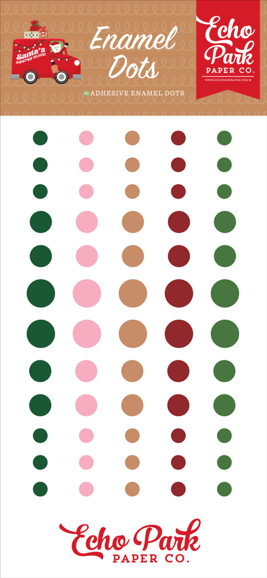 Santa's Christmas Delivery . Enamel Dots