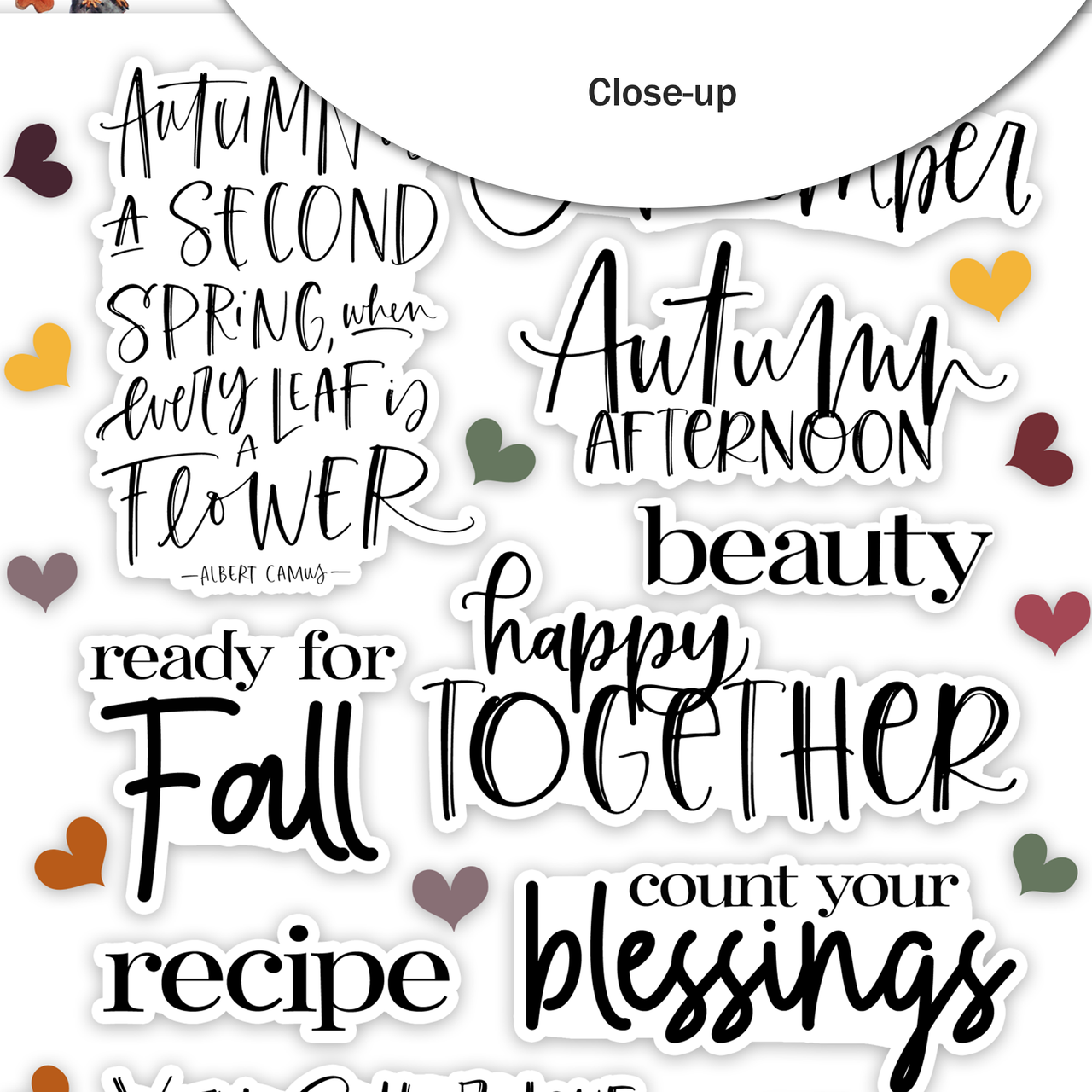 Ginger Snap . November Word Stickers