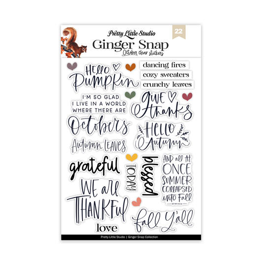 Ginger Snap . October Clear Stickers