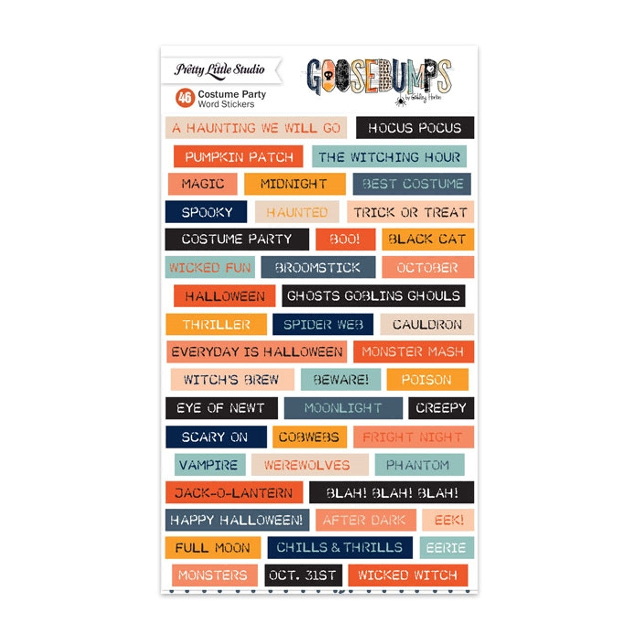 Goosebumps . Costume Party Word Stickers