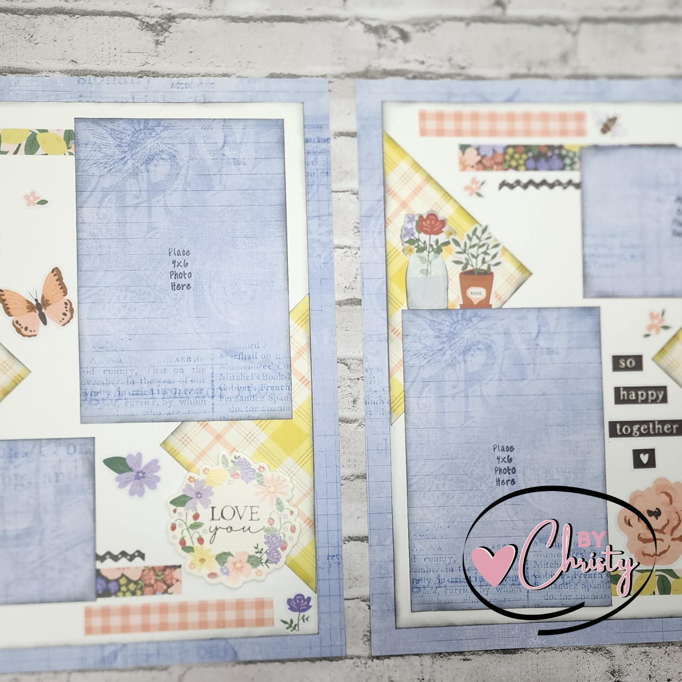 Custom . So Happy Together 2 Page 12x12 Scrapbook Layout