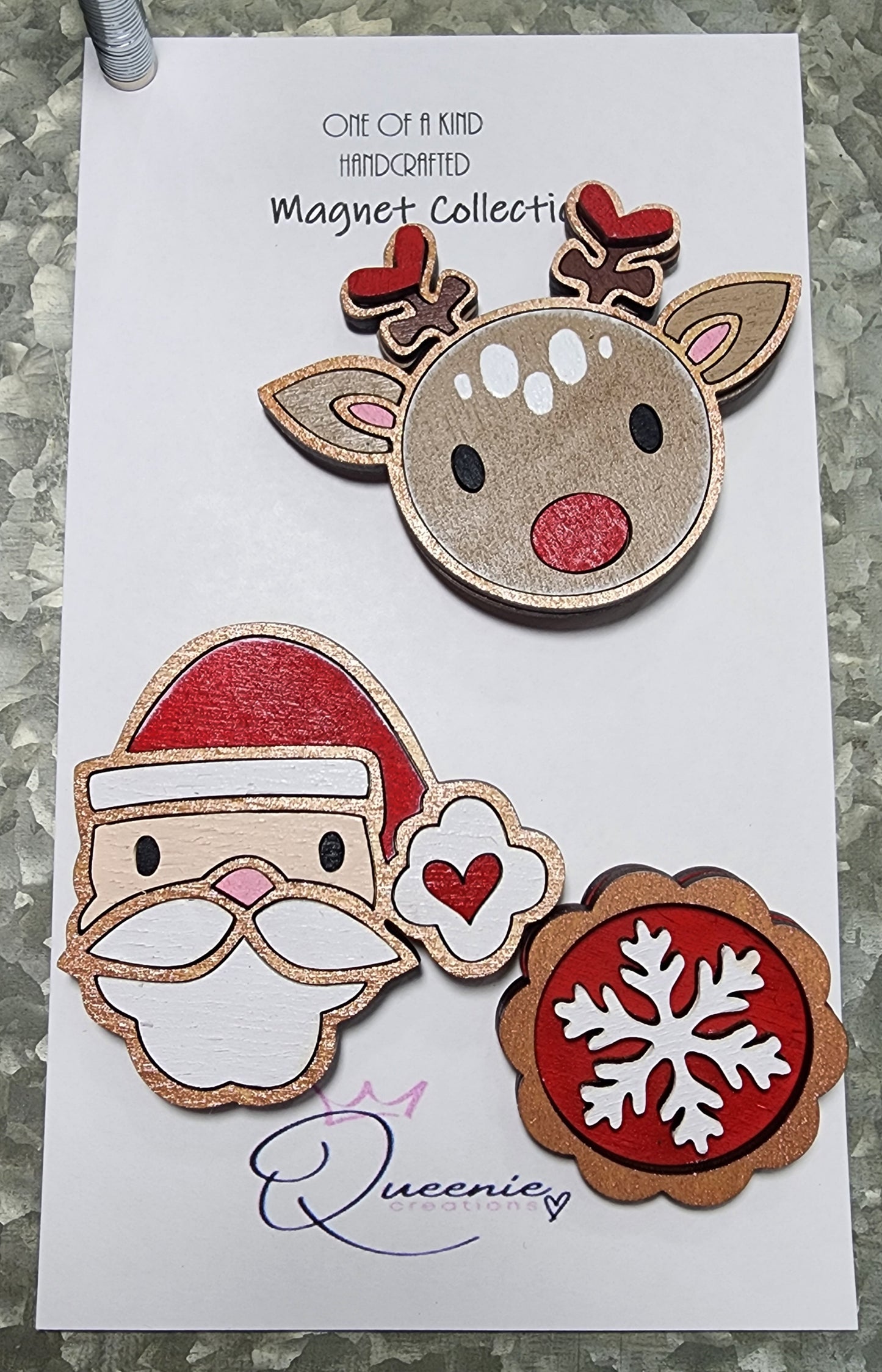 Rudolph & Santa . Magnet Set