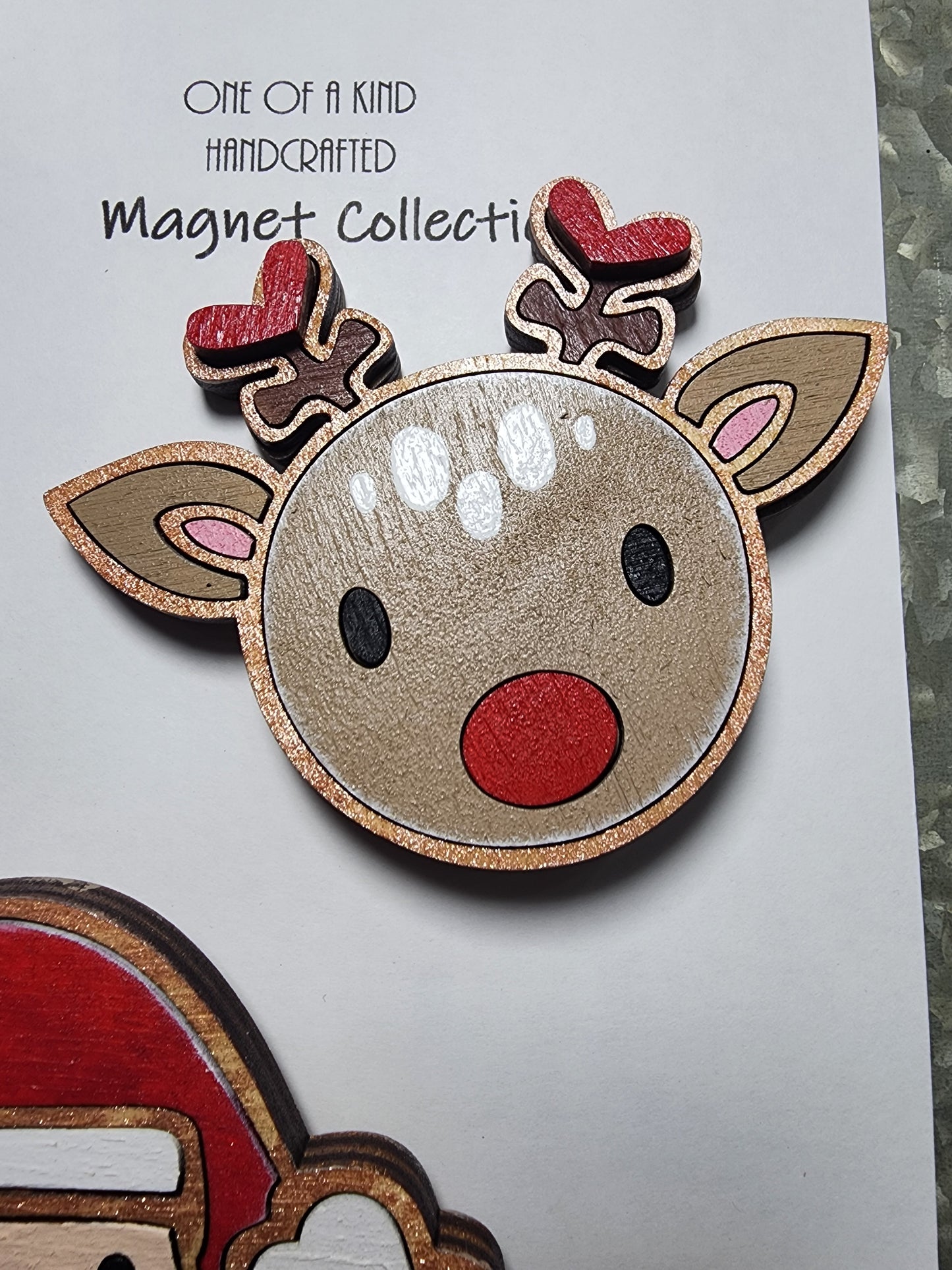 Rudolph & Santa . Magnet Set
