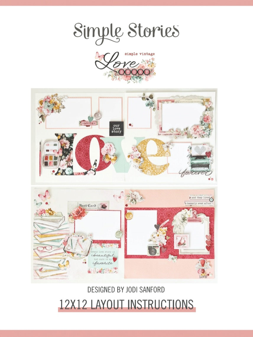 Simple Vintage Love Story . Layout Instructions Only