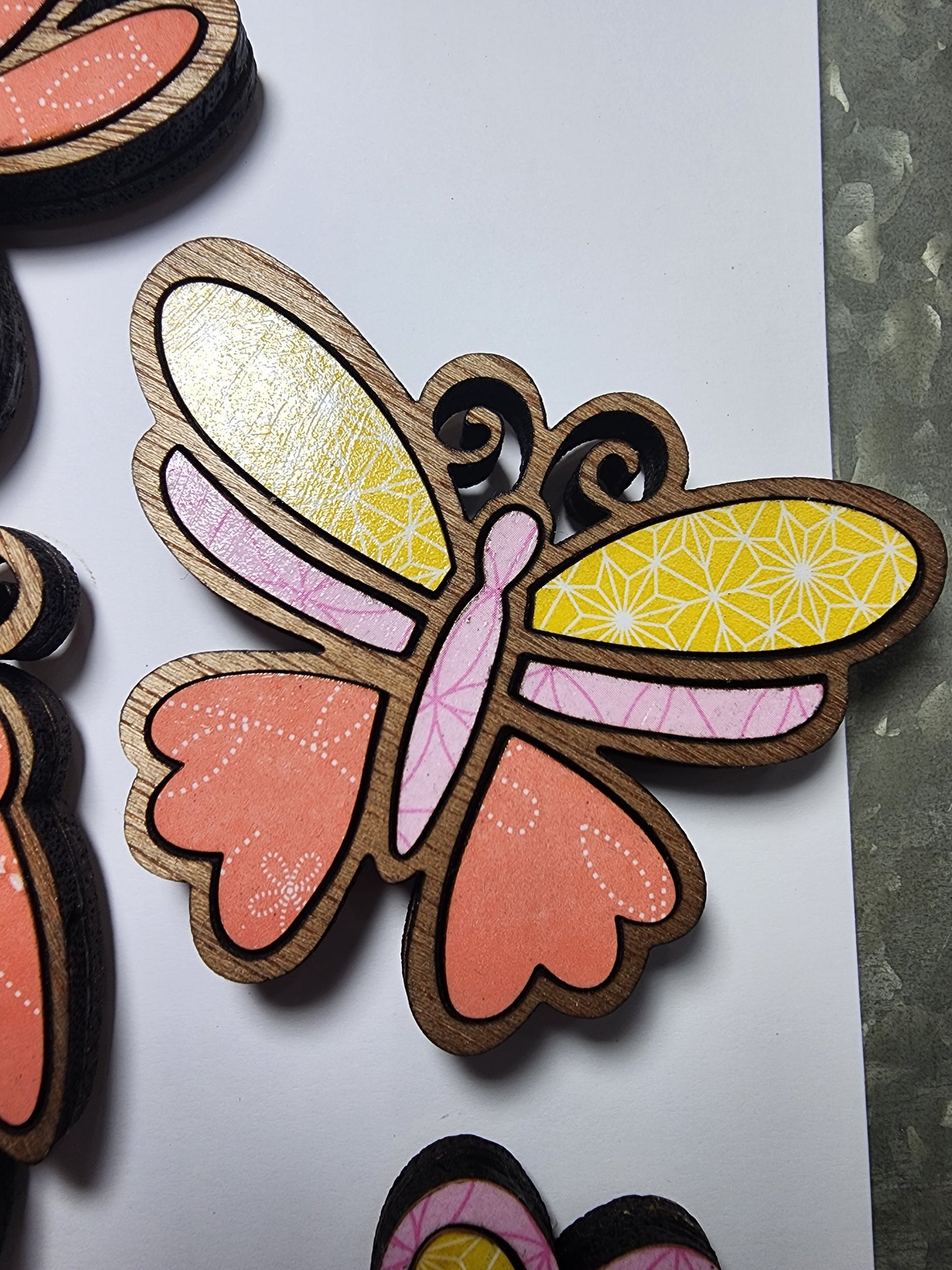 Flower & Butterfly . Magnet Set