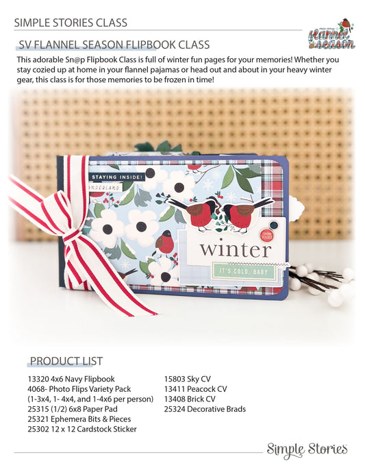 Simple Vintage Flannel Season Flipbook Kit . Instructions Only